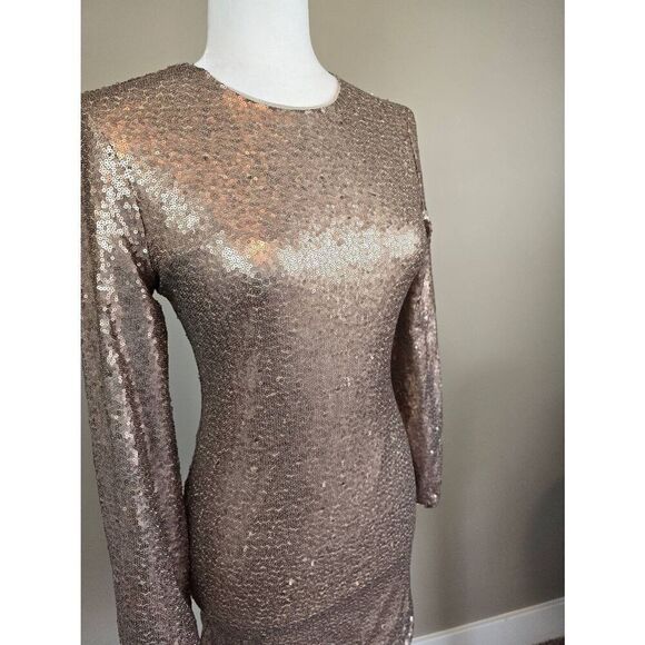 Vince Camuto Dress Size 2 Champagne sequined - Picture 2 of 9